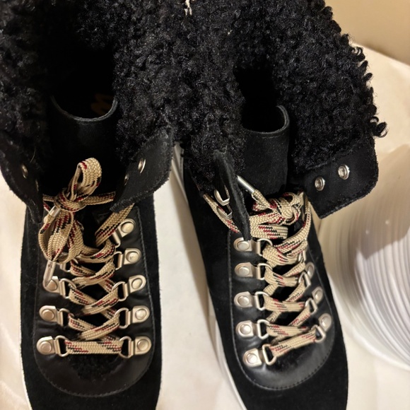 Sam Edelman Luther Sneaker boots, black suede, shearling Sz 8.5 - Picture 2 of 11